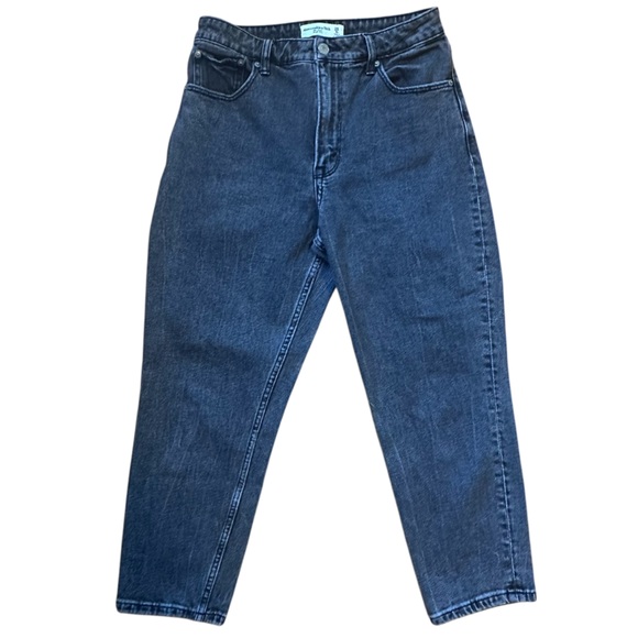 Abercrombie & Fitch Curve Love The Mom High Rise Black Jeans Size 28/6 Short - Picture 5 of 7